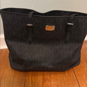 Michael Kors Black Tote with Silver Accents